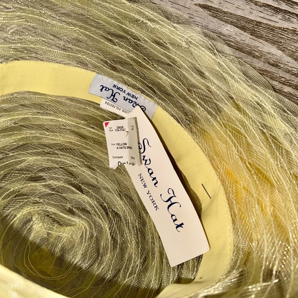 Swan Hat New York yellow NWT Lightweight Church Wedding Derby Tea Party Vintage - Picture 7 of 7